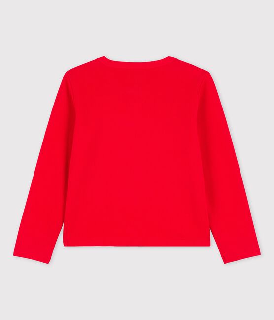 Cardigan in cotone bambina rosso PEPS