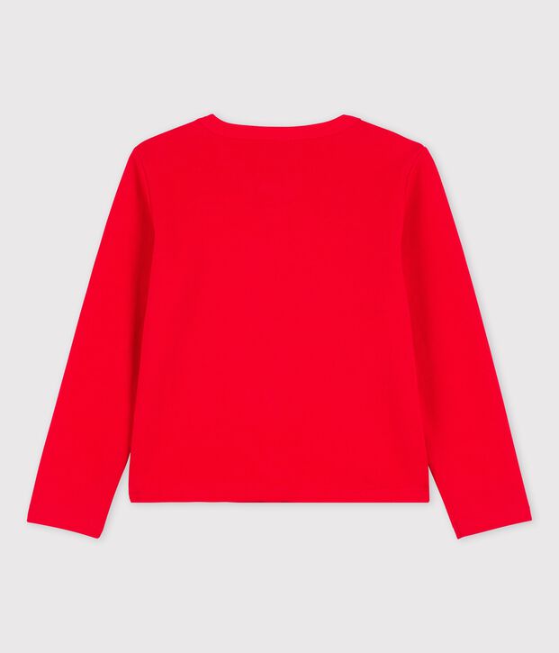 Cardigan in cotone bambina rosso