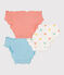 Set di 3 slip vezzosi in cotone con stampa a cuori bambina variante 1