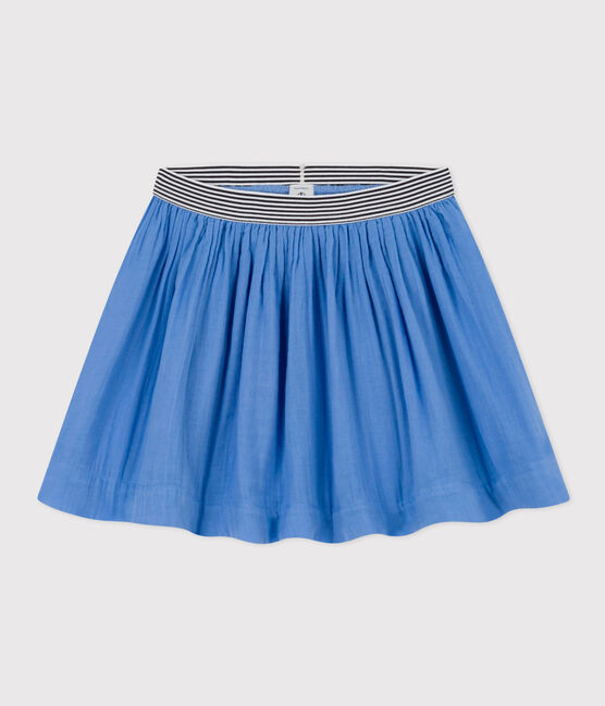 Gonna in garza di cotone bambina blu EDNA