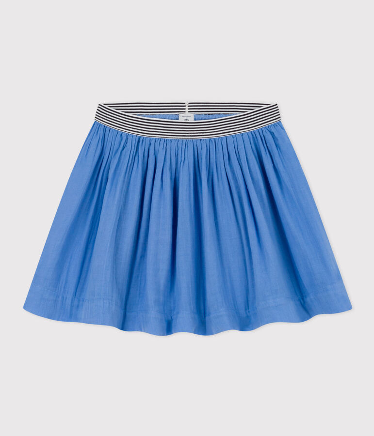 Gonna in garza di cotone bambina blu EDNA