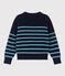 Maglione alla marinara in lana donna blu/blu