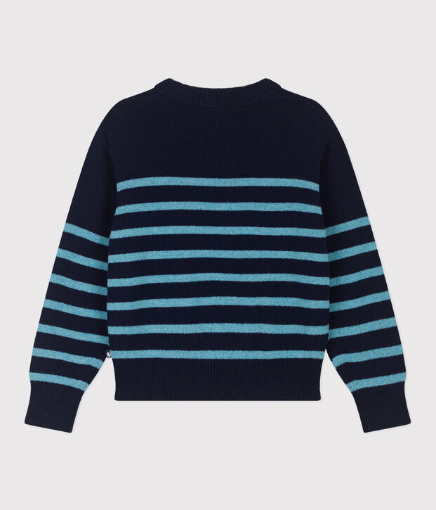 Maglione alla marinara in lana donna blu/blu