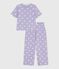 Pigiama donna a maniche corte con gamba ampia in cotone con cuori stampati bianco SQUAW/ MARSHMALLOW