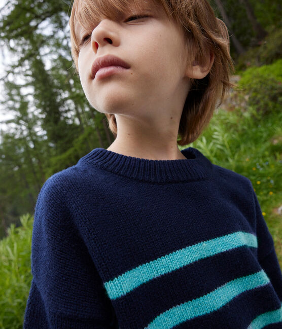Pullover a righe in lana e cotone bambino unisex SMOKING/ AZUL