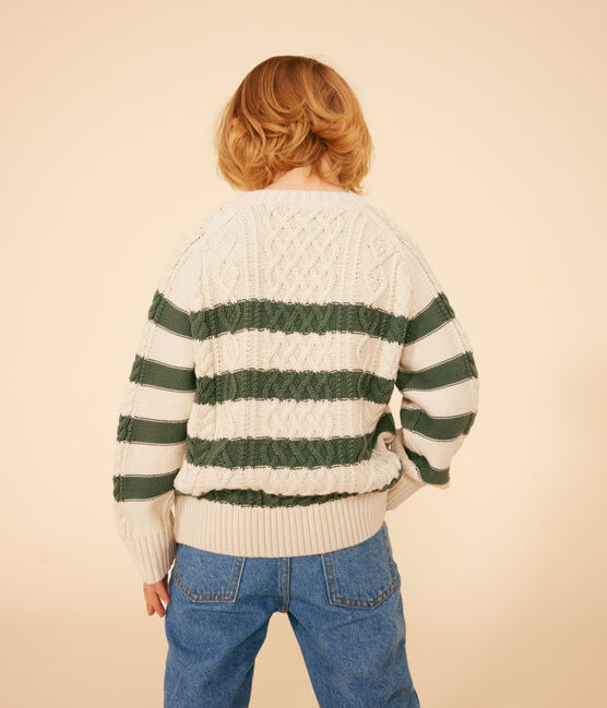 Maglione irlandese in cotone a righe bambino AVALANCHE/ CROCO