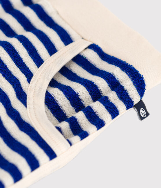 Shorts bambina in spugna bouclette a righe blu SURF/ AVALANCHE