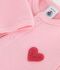 Cardigan in cotone tinta unita con stemma a cuore neonato rosa