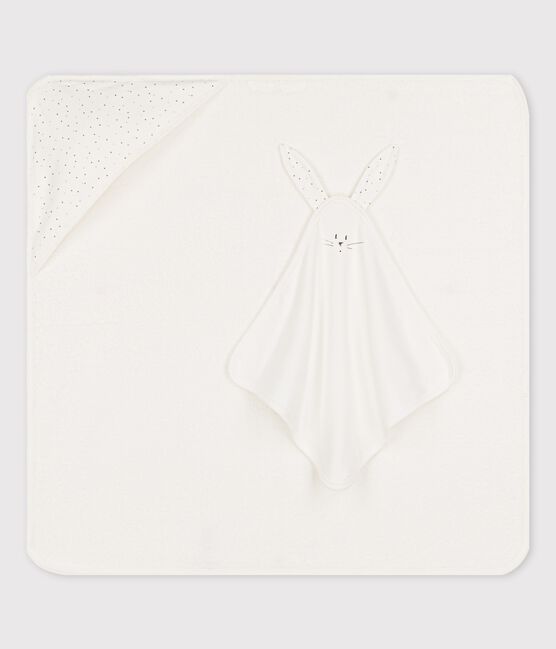 Asciugamano quadrato da bagno bebè in cotone biologico bianco MARSHMALLOW/bianco MULTICO