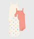 Set da 3 body con spalline in cotone a cuori neonato