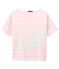 Marinière donna a maniche corte in jersey bianco MARSHMALLOW/rosa BABYLONE