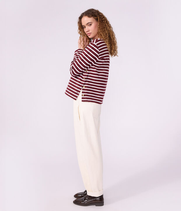 Marini&egrave;re in cotone donna rosso/bianco