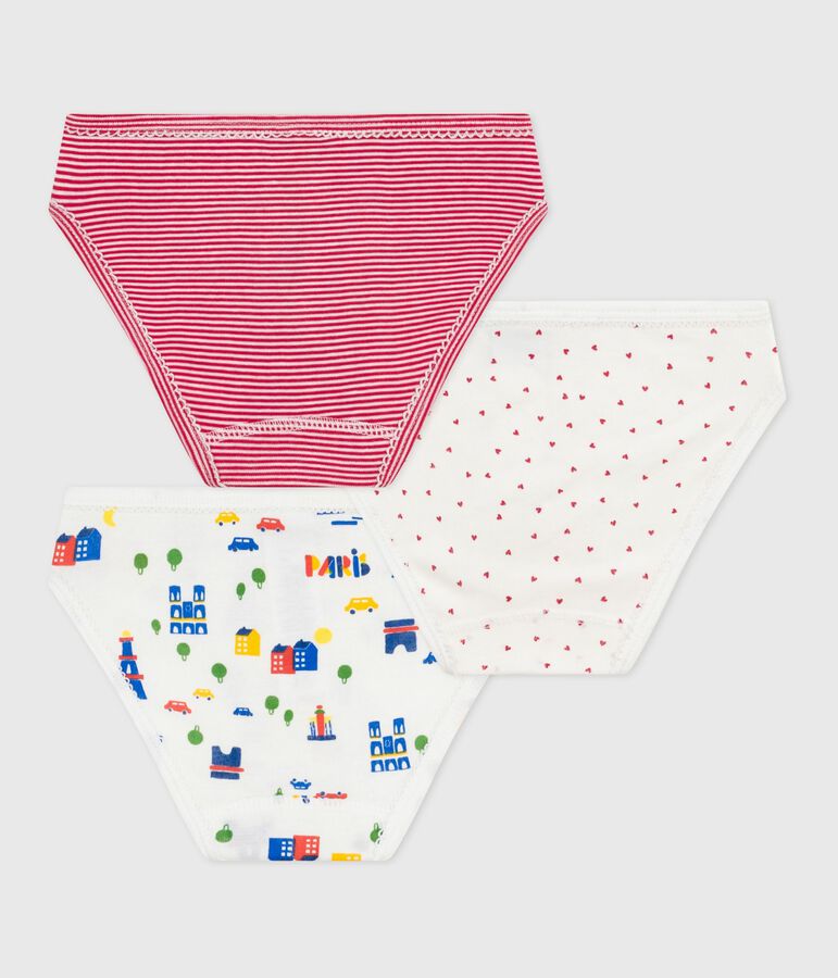 Set di slip in cotone con stampa Parigi bambina multicolore