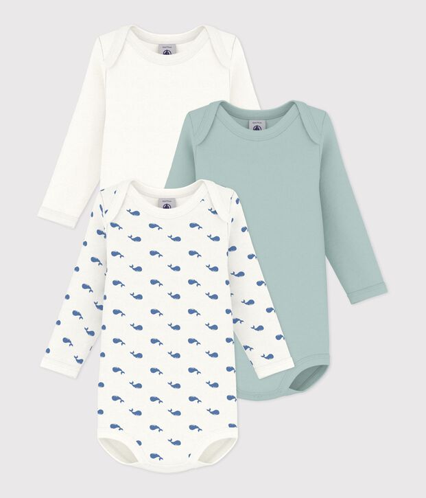 Set di body a maniche lunghe in cotone con balena stampata neonato multicolore