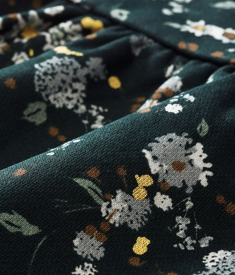 Abito stampato per beb&eacute; femmina verde/multicolore