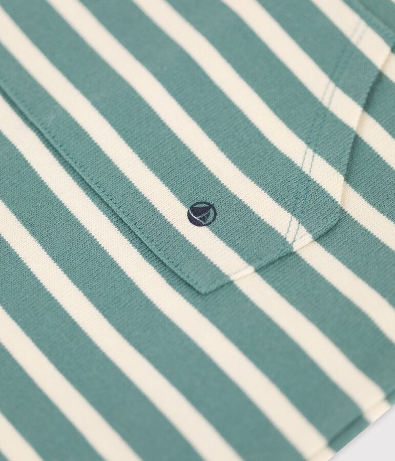 Tutina corta in jersey spesso beb&egrave; verde/ecru