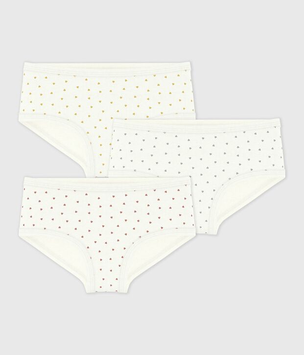 Set di slip a vita alta in cotone con stampa a cuori bambina multicolore