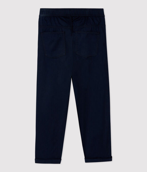 Pantaloni regular in serge di cotone bambino blu