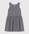Abito senza maniche in cotone bambina. blu SMOKING/bianco MARSHMALLOW