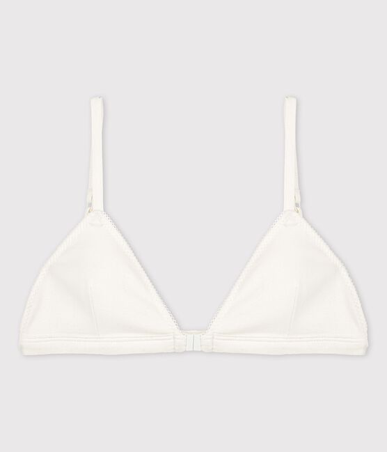 Reggiseno bianco con apertura sul davanti in cotone bio ed elastan bianco ECUME