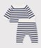 Completo in maglia a righe neonato blu/blu