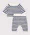 Completo in maglia a righe neonato blu/blu