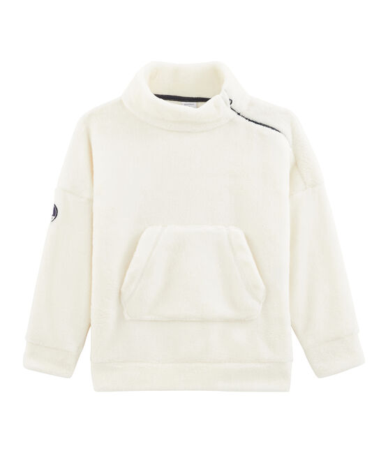 Felpa in pile arricciato da bambino bianco MARSHMALLOW