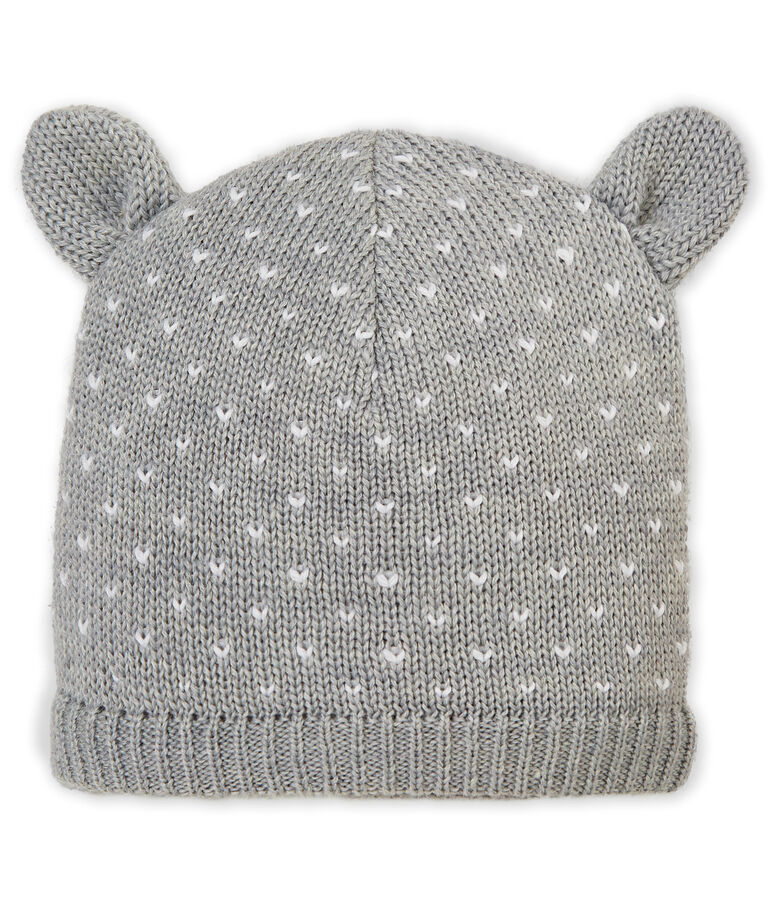 Cappello foderato in pile per beb&eacute; unisex grigio/bianco