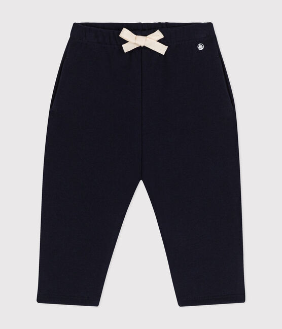 Pantaloni in tessuto felpato per bebè blu SMOKING