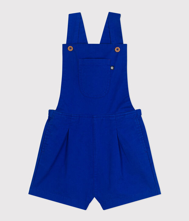 Salopette corta bambina blu