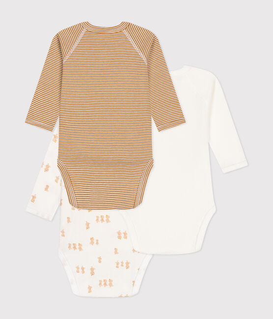 Set di 3 body incrociati a maniche lunghe in cotone neonato variante 2