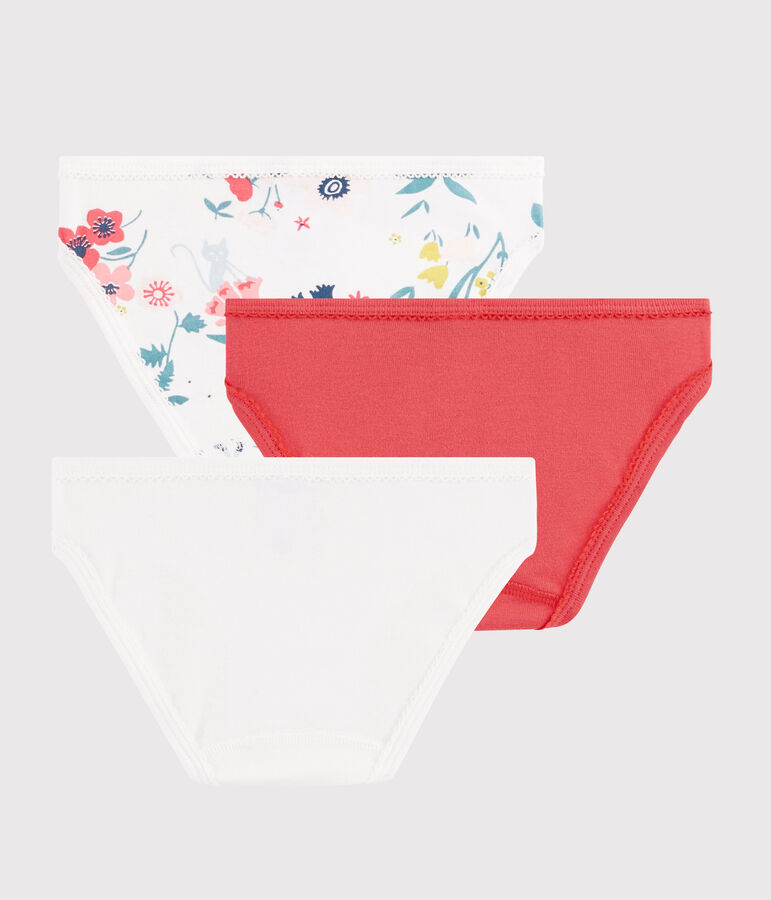 Confezione da 3 slip fantasia fiori da bambina multicolore