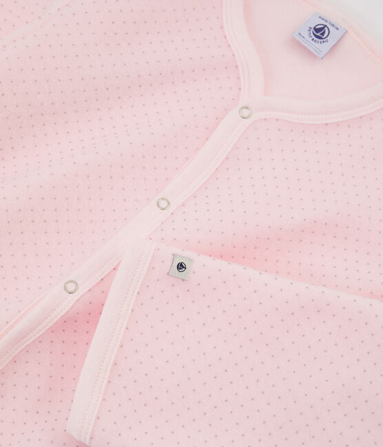 Tutina da bambina in pile rosa VIENNE/grigio MISTIGRI