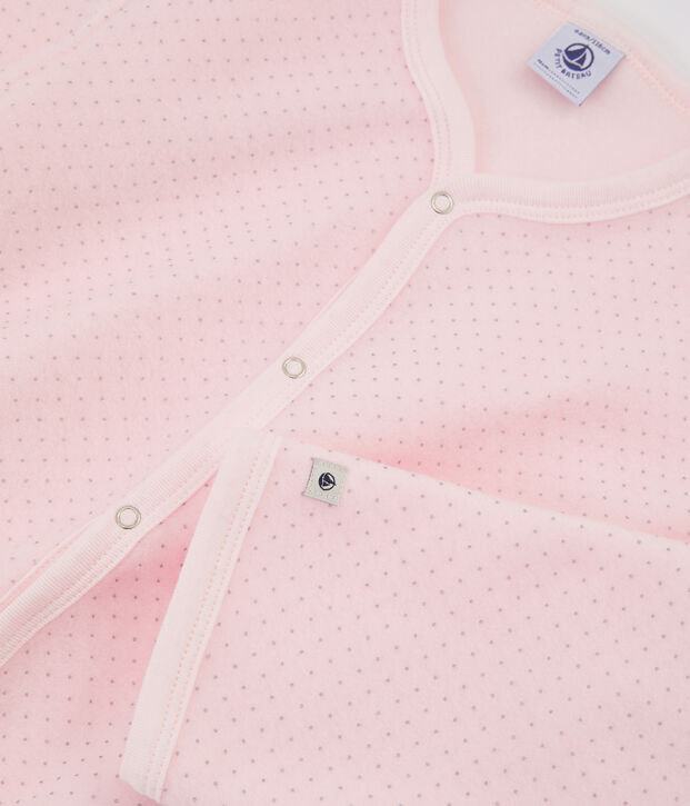 Tutina da bambina in pile rosa/grigio