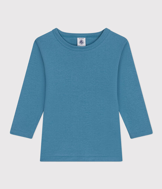 T-shirt a maniche lunghe in cotone blu POLOCHON