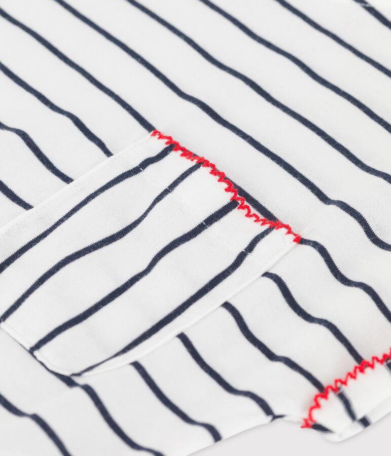 T-shirt a maniche corte in cotone bambina bianco/blu