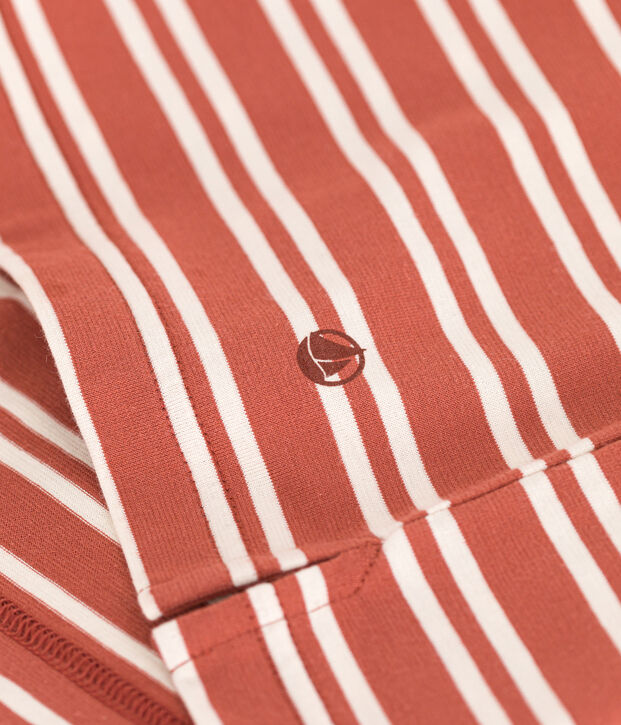 T-shirt LE BOXY in cotone rigato donna marrone/ecru