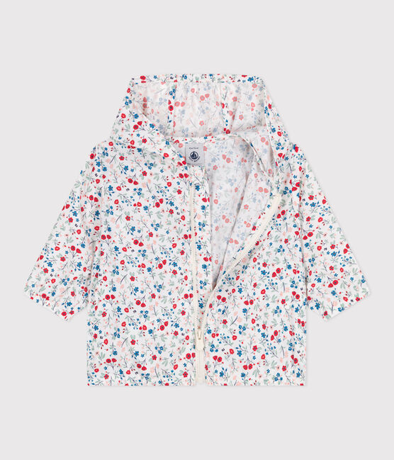 Giacca a vento anti-UV in poliestere con stampa a fiori neonato bianco MARSHMALLOW/bianco MULTICO