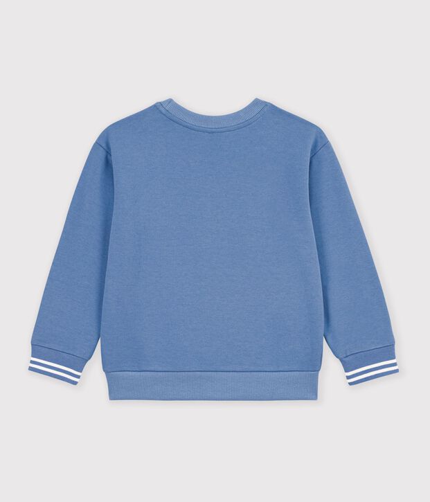 Felpa in cotone tinta unita bambina blu