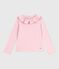 T-shirt a maniche lunghe in cotone tinta unita bambina rosa JOLI