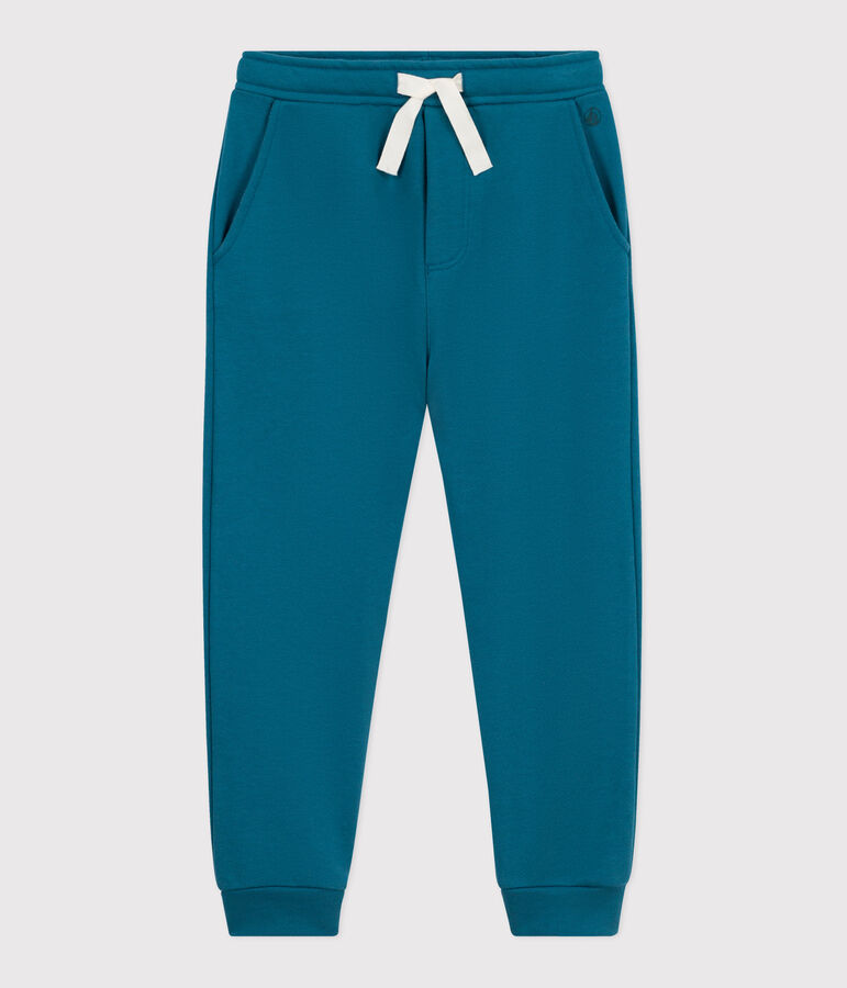 Joggers in cotone tinta unita bambino verde