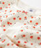 Pigiama bambina a fiori in ciniglia bianco MARSHMALLOW/bianco MULTICO