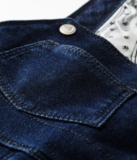 Salopette lunga effetto denim bebè unisex blu JEAN