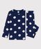 Pigiama a pois bambina/bambino in cotone biologico blu MEDIEVAL/bianco MARSHMALLOW