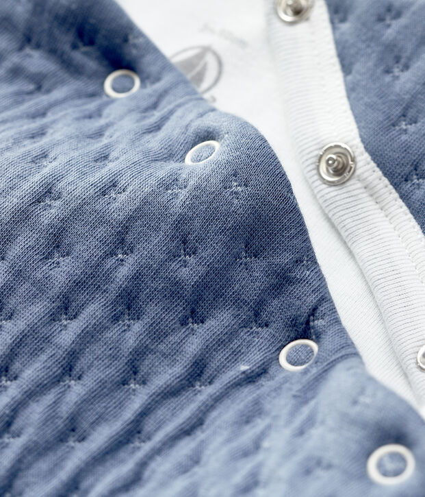 Tutina lunga beb&egrave; in tubique trapuntato grigio