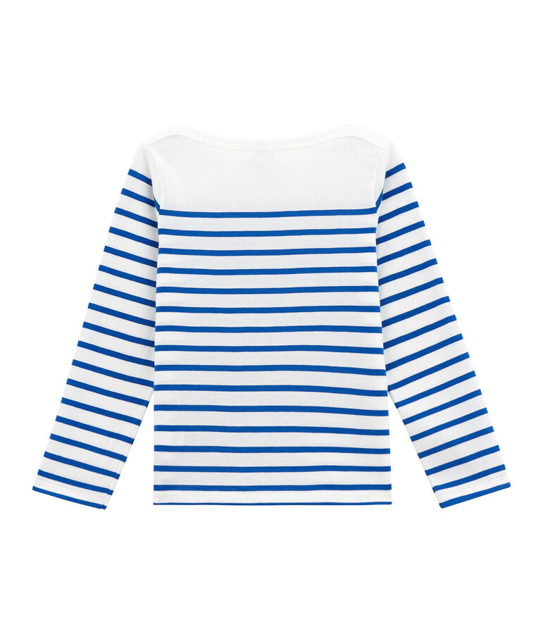 Maglia alla marinara da bambino con decorazioni creative bianco/blu