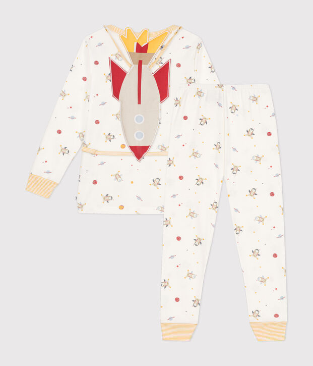Pigiama travestimento bambino in cotone stampato motivo spazio bianco/multicolore
