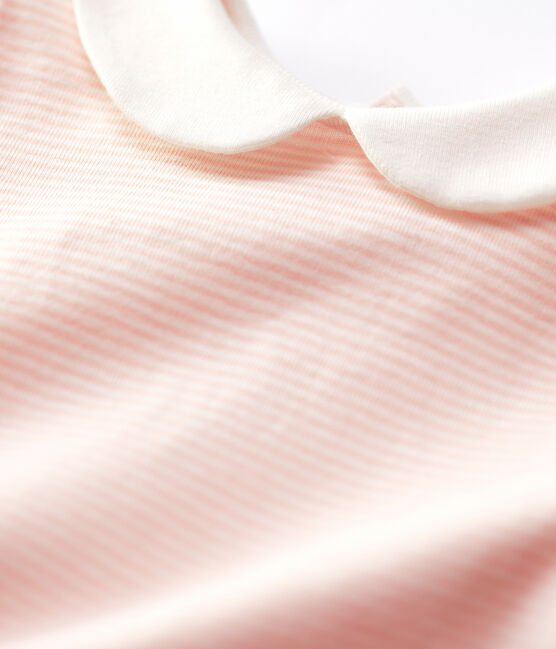 Body in cotone bebè. rosa MINOIS/bianco MARSHMALLOW