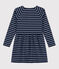 Abito caldo in cotone a righe a maniche lunghe bambina blu SMOKING/ SKY CHINE