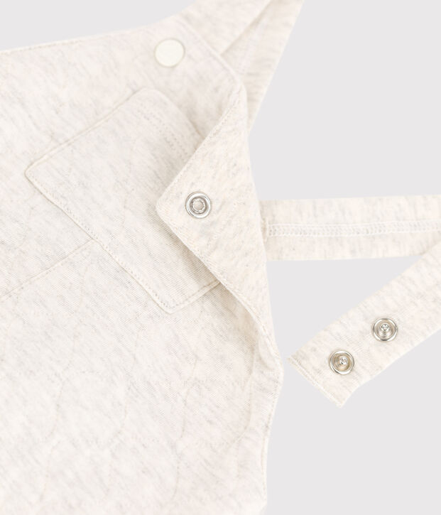 Salopette lunga in tubique trapuntato beb&egrave; beige